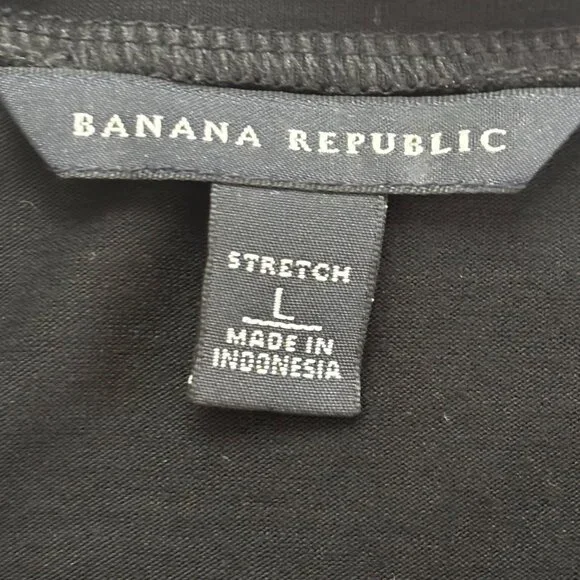 Banana Republic Stretch Top with Puff‎ Sleeves - Black - Size L - Picture 6 of 9